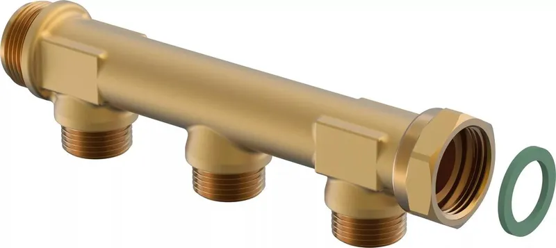 Uponor Q&E WTR DR kolektorius 3 šakų su laisva veržle G3/4"MT/SN 3XG1/2"MT C/C50MM