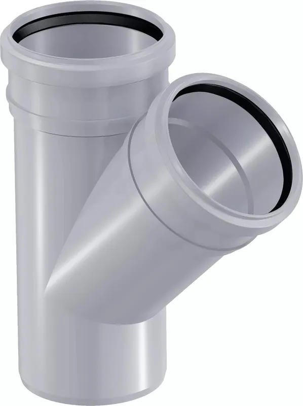 Uponor kanalizacijos trišakis 50/50 45 * pilkos spalvos