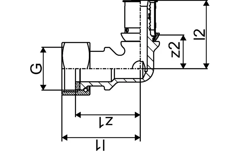 S-Press PLUS 16-G3/4"SN alkūnė l.v. sriegiu