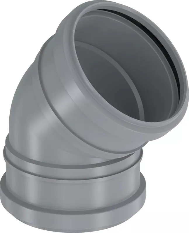 Uponor kanalizacijos movinė alkūnė 110 45 * pilkos spalvos