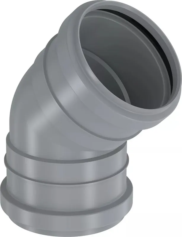 Uponor kanalizacijos movinė alkūnė 75 45 * pilkos spalvos