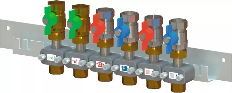 Combi Port M-ProX x6,DN20,MT/FT ball valve rail top