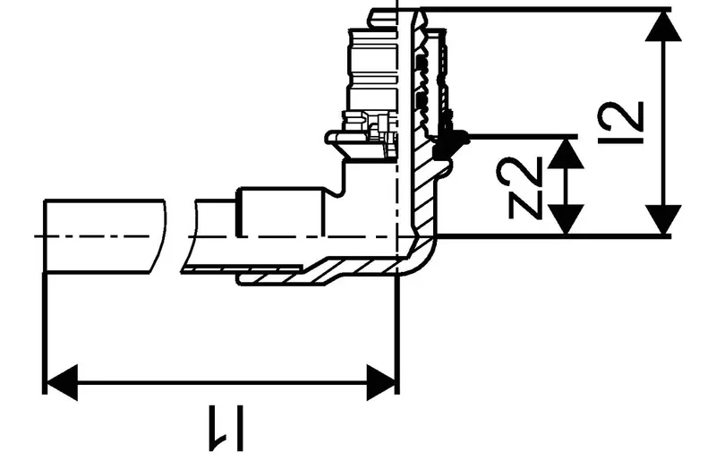 Smart Aqua 14-12CU l=150 prietaisinė alkūnė
