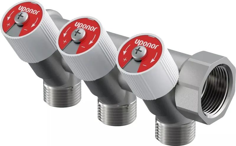 Uni-C G3/4" 3XG1/2" c/c38mm kolektorius su vožtuvais