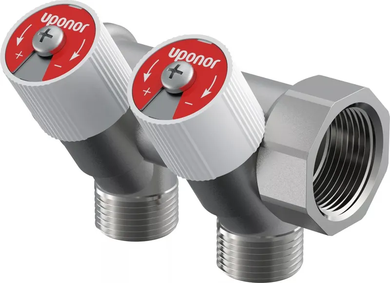 Uni-C G3/4" 2XG1/2" c/c38mm kolektorius su vožtuvais